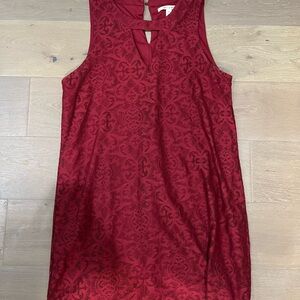 Elegant Red Lace Sleeveless Dress